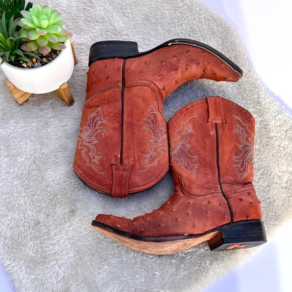 *Jar Boots | Orange Ostrich Leather Western Boot Size 20/13 - Picture 8 of 15